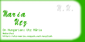 maria utz business card